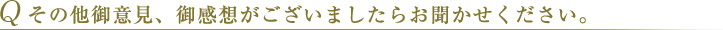 Q その他御意見、御感想がございましたらお聞かせください。