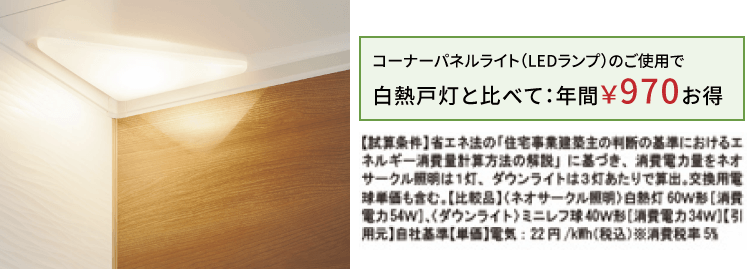 コーナーパネルライト(電球色LEDランプ100W形)