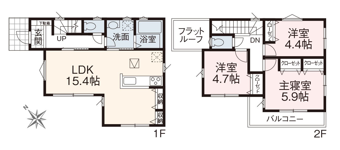 （建物プラン例）丁寧な打ち合わせにてヒアリングを行い、お客様のお好きな間取をプランニングいたします。