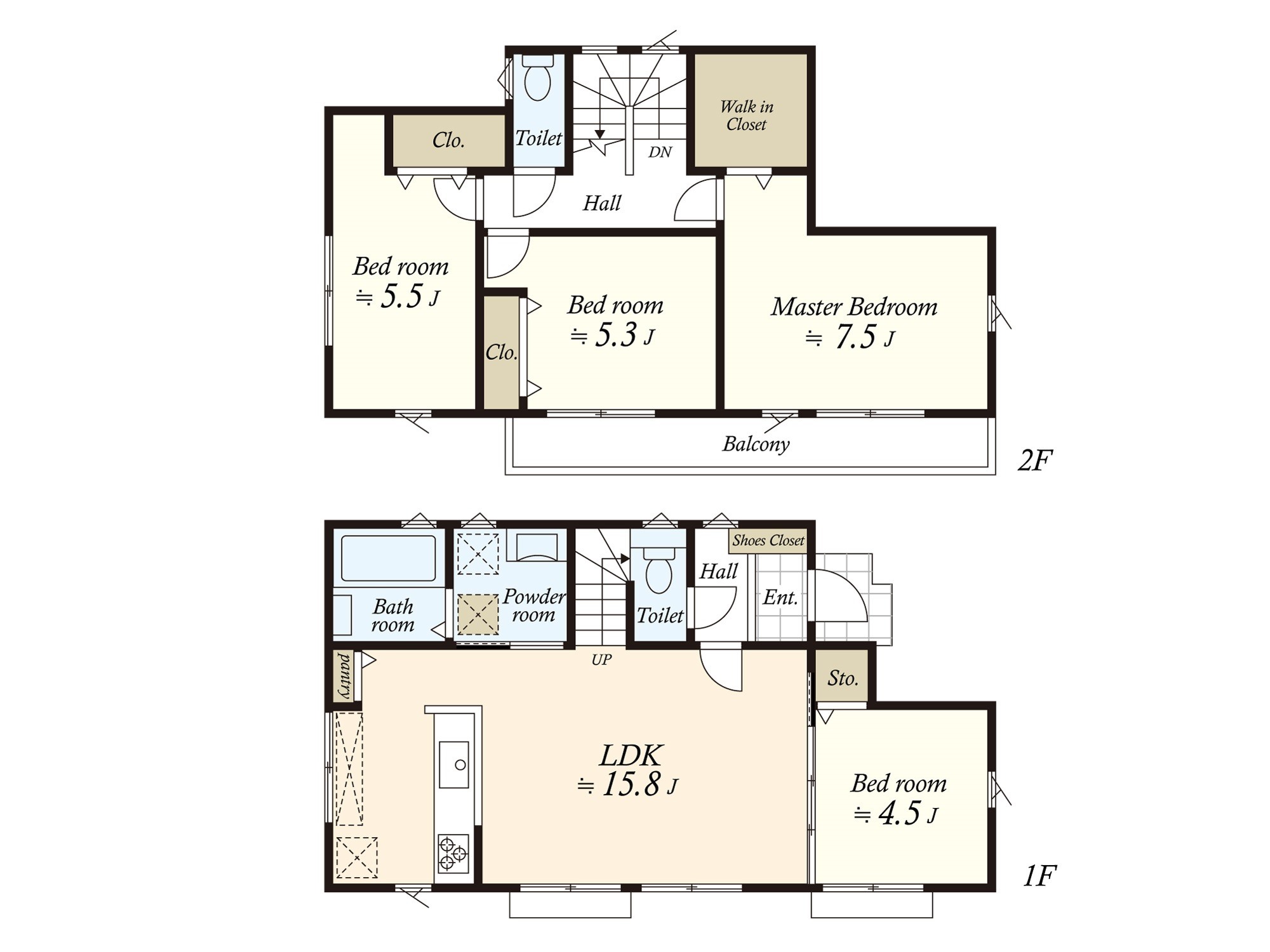 (建物プラン例)丁寧な打ち合わせにてヒアリングを行い、お客様のお好きな間取をプランニングいたします。