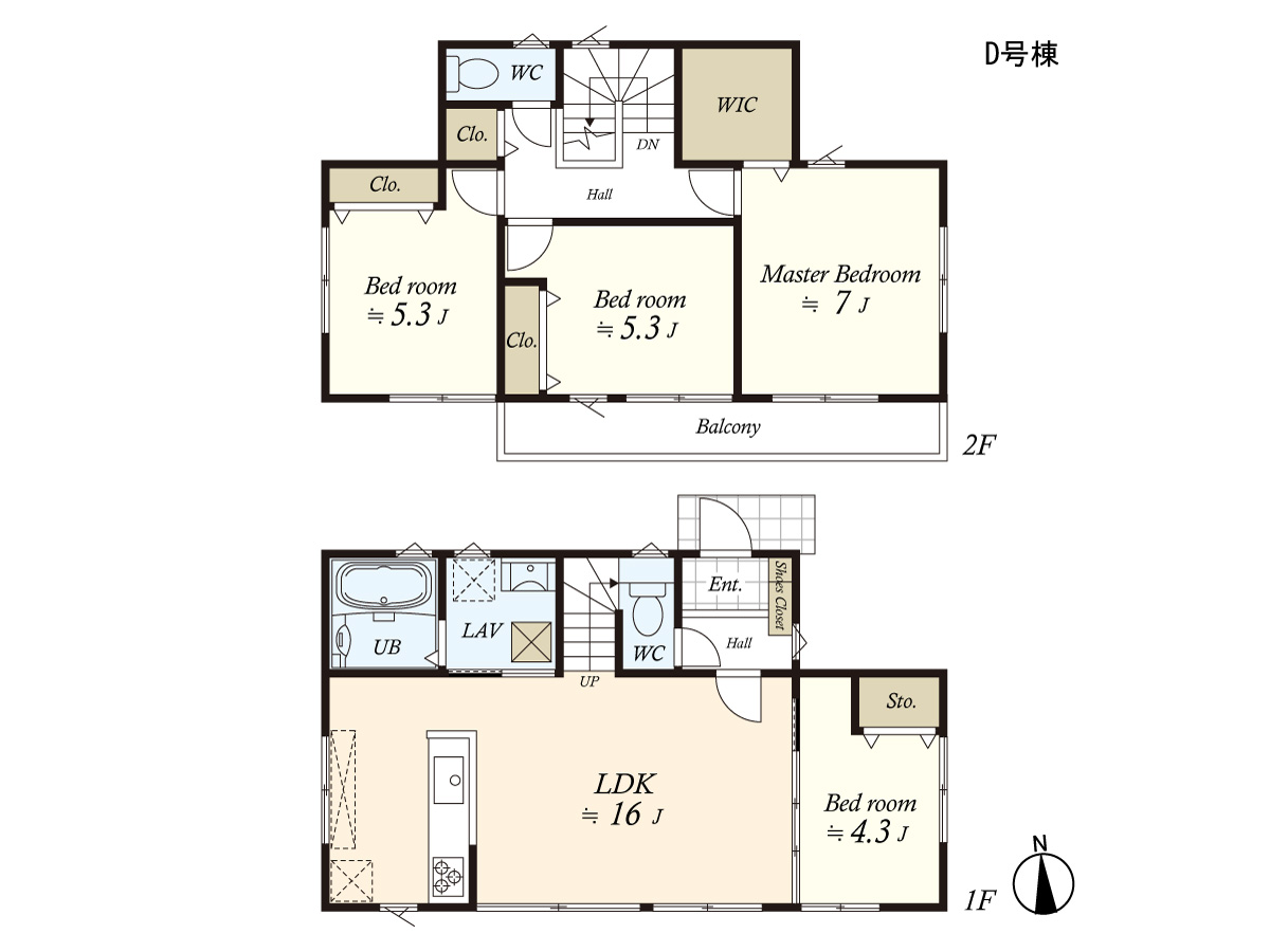 （建物プラン例）丁寧な打ち合わせにてヒアリングを行い、お客様のお好きな間取をプランニングいたします。