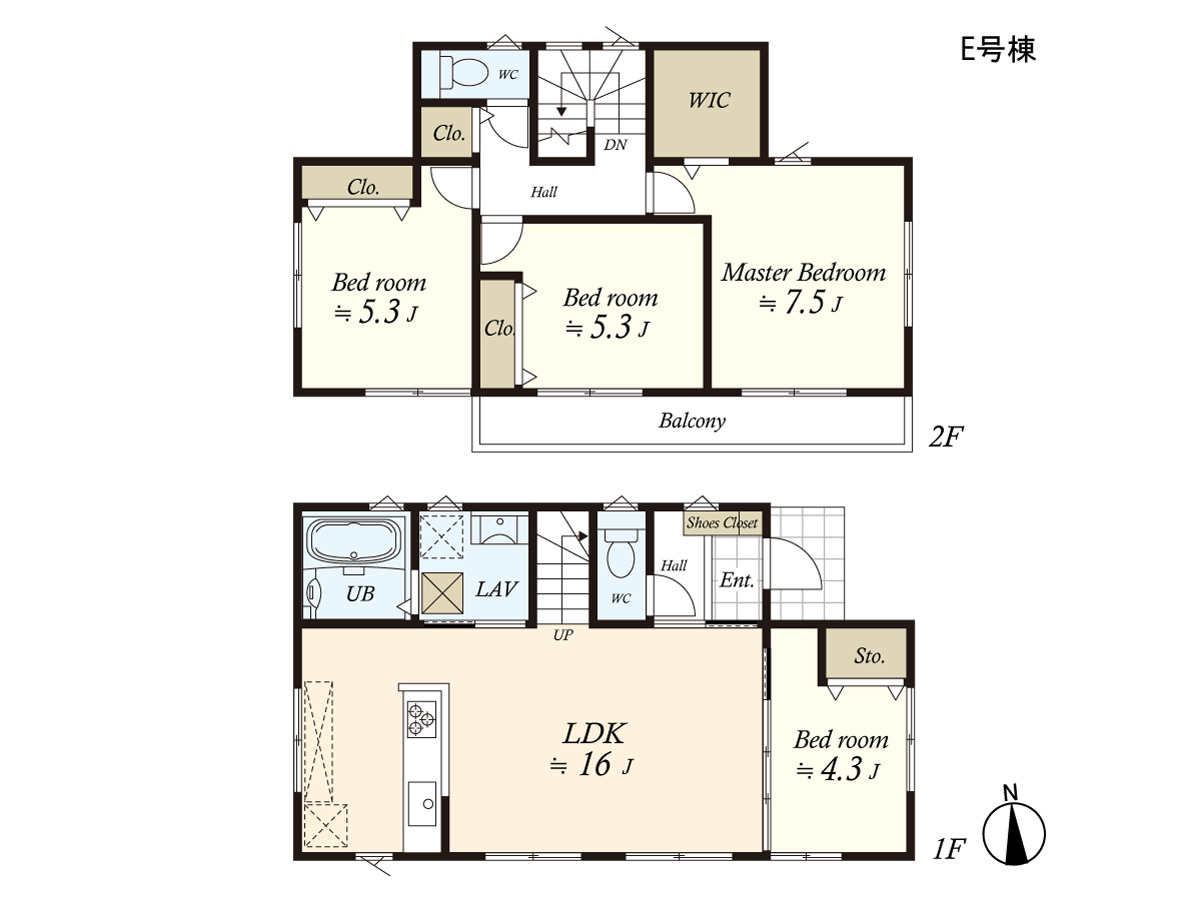 （建物プラン例）丁寧な打ち合わせにてヒアリングを行い、お客様のお好きな間取をプランニングいたします。