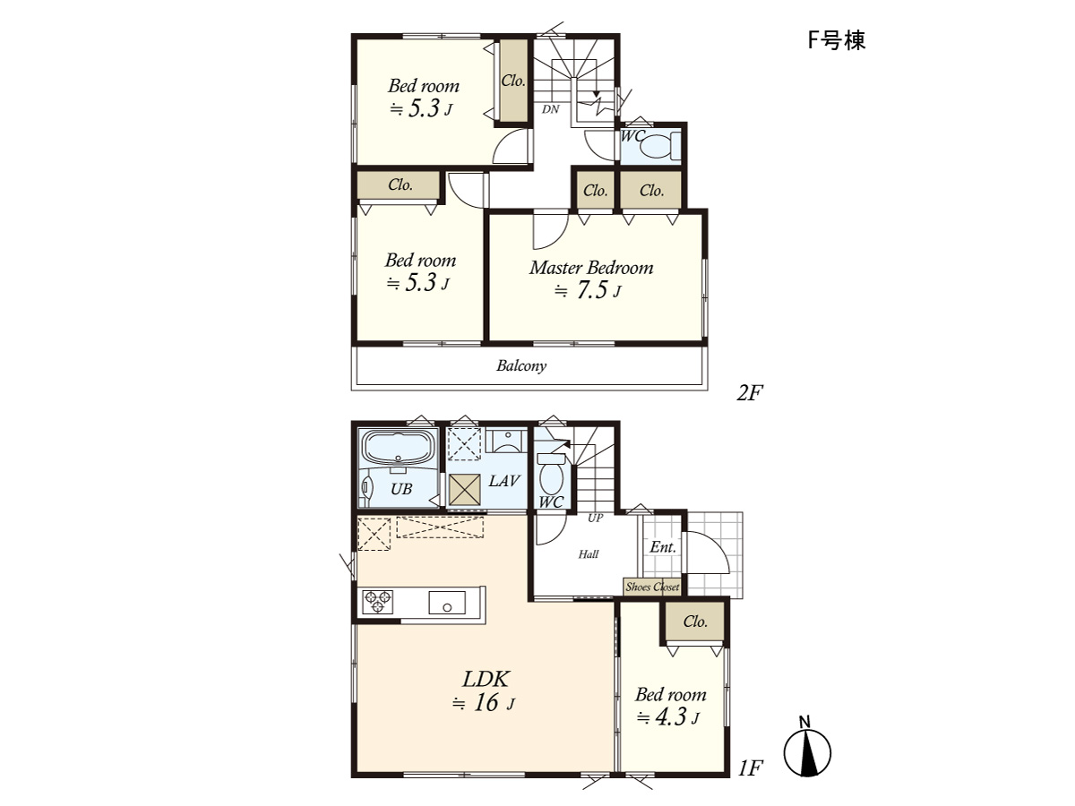 （建物プラン例）丁寧な打ち合わせにてヒアリングを行い、お客様のお好きな間取をプランニングいたします。