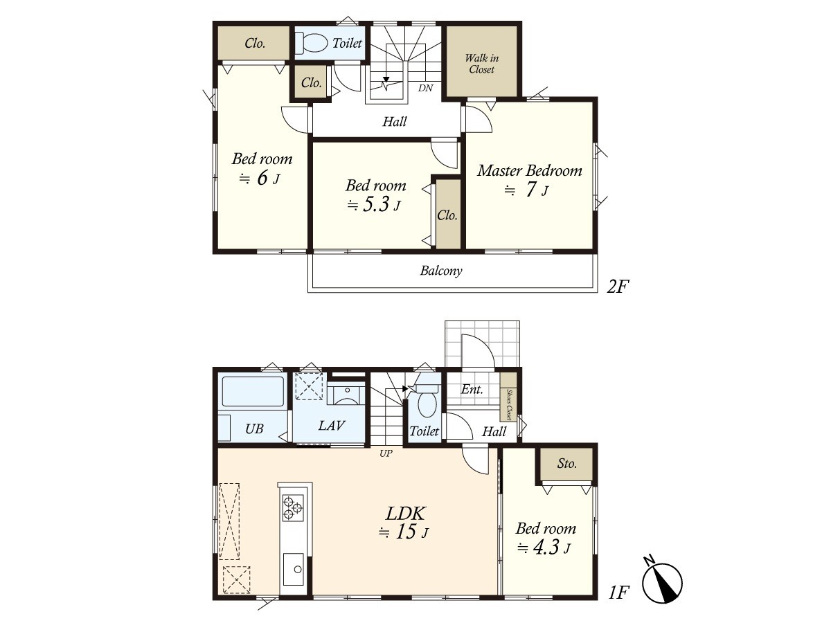 （建物プラン例）丁寧な打ち合わせにてヒアリングを行い、お客様のお好きな間取をプランニングいたします。
