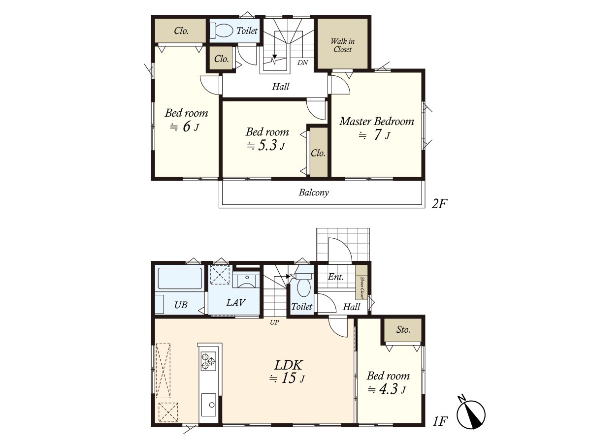 （建物プラン例）丁寧な打ち合わせにてヒアリングを行い、お客様のお好きな間取をプランニングいたします。