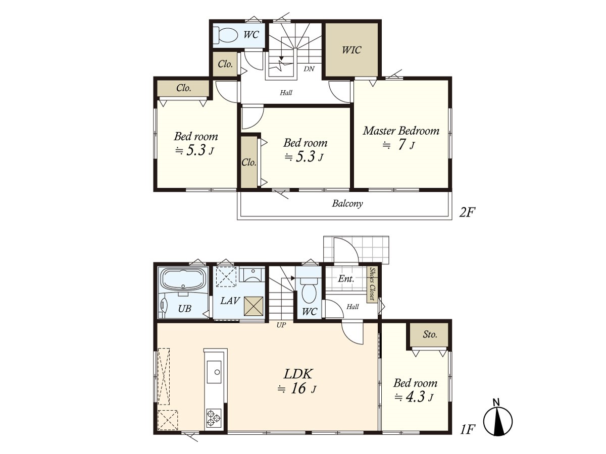 （建物プラン例）丁寧な打ち合わせにてヒアリングを行い、お客様のお好きな間取をプランニングいたします。