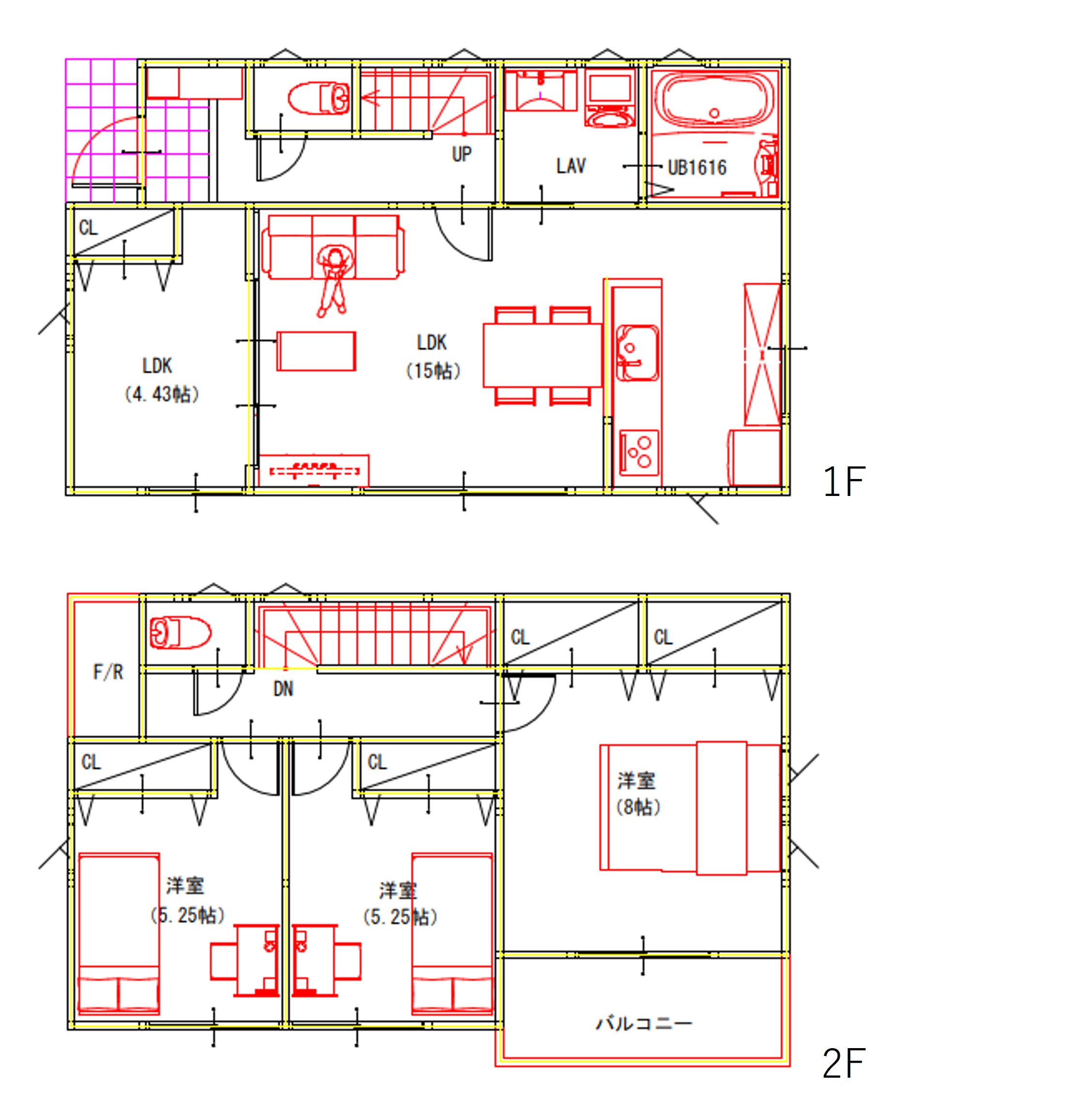 (建物プラン例)丁寧な打ち合わせにてヒアリングを行い、お客様のお好きな間取をプランニングいたします。