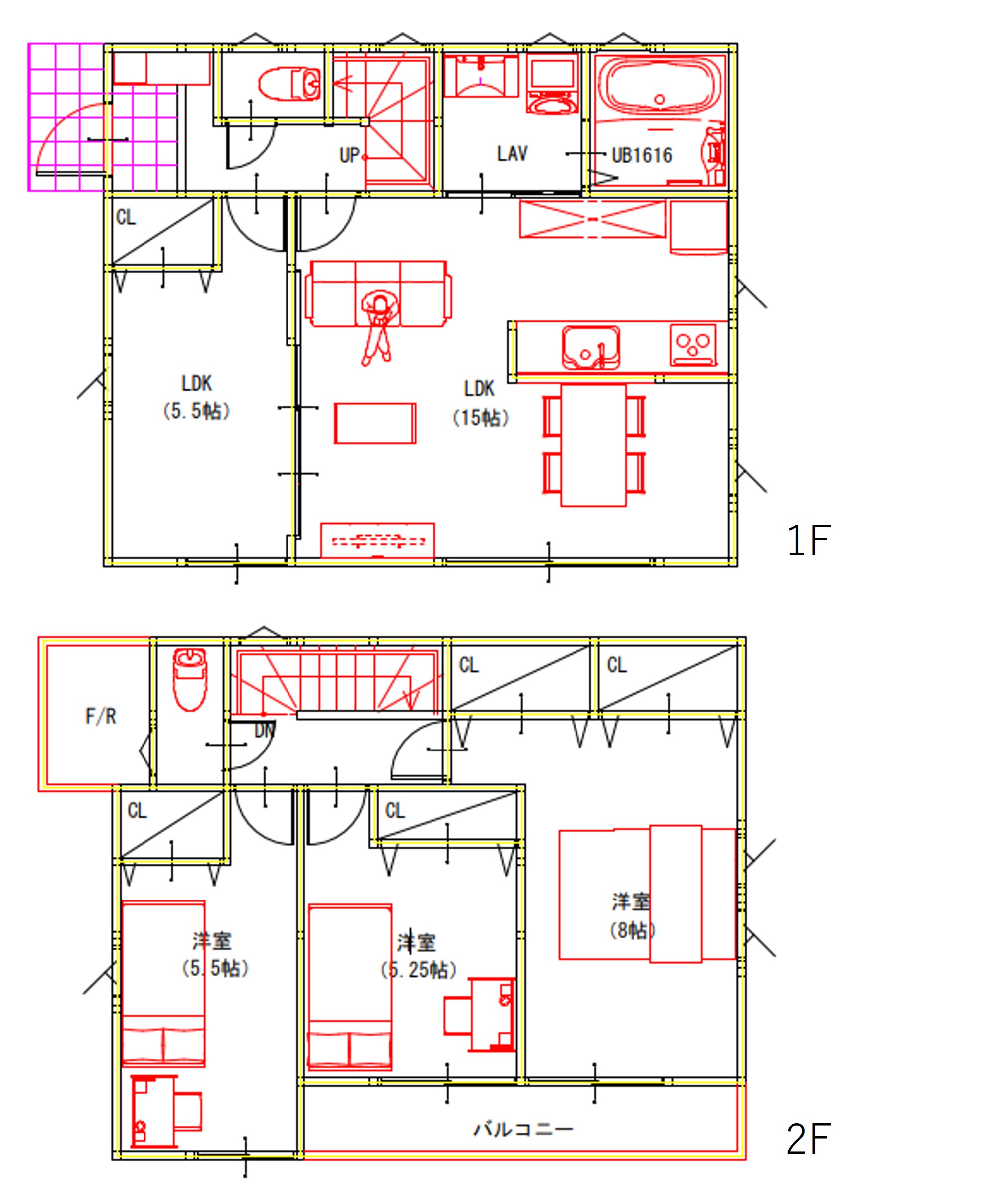 (建物プラン例)丁寧な打ち合わせにてヒアリングを行い、お客様のお好きな間取をプランニングいたします。