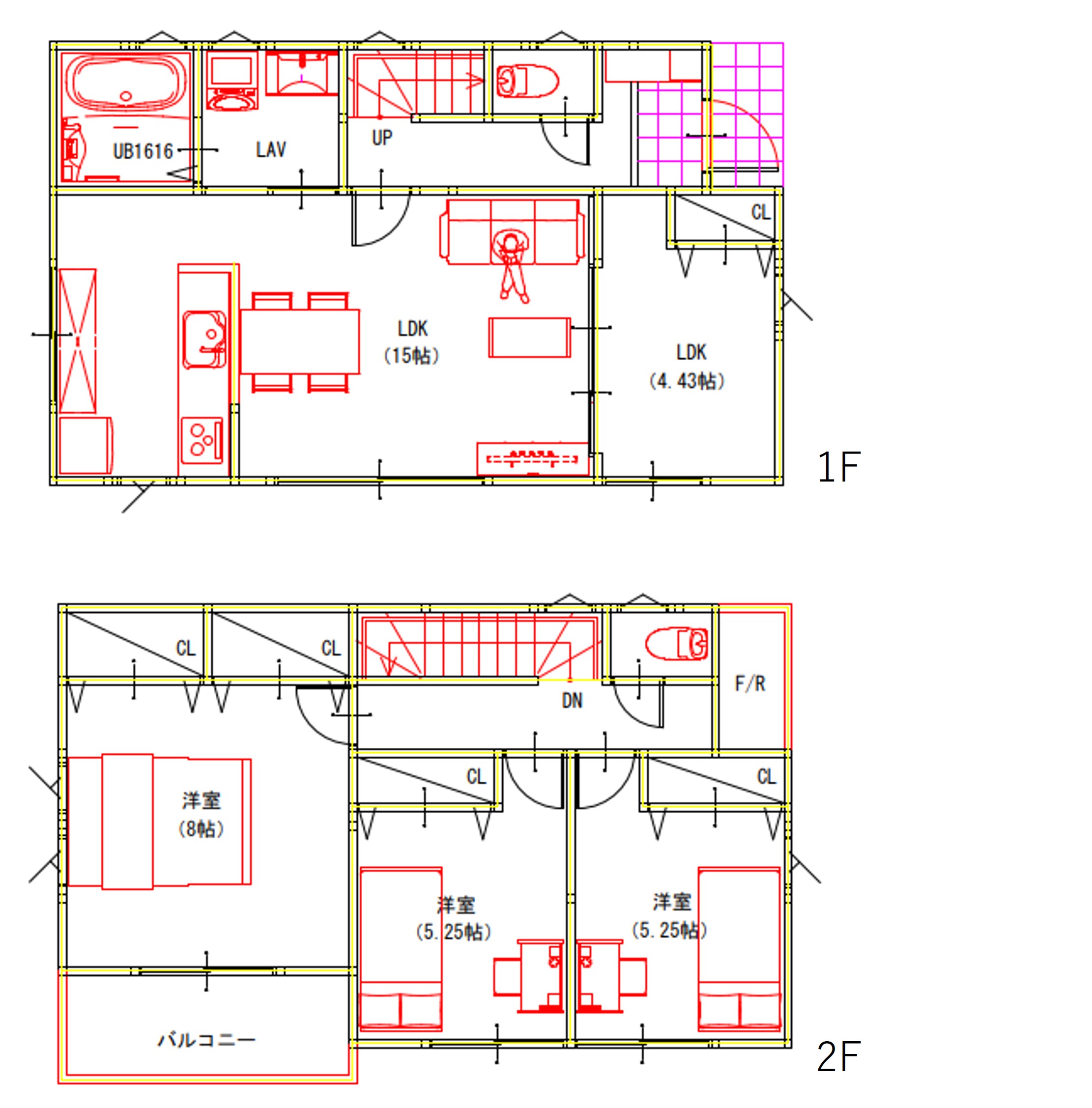 (建物プラン例)丁寧な打ち合わせにてヒアリングを行い、お客様のお好きな間取をプランニングいたします。