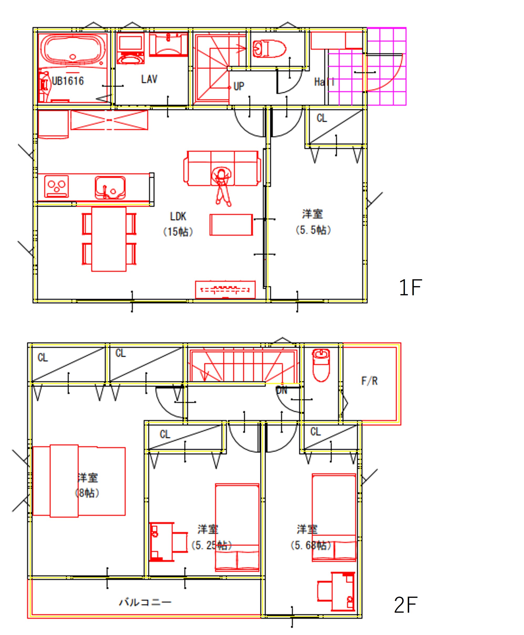 (建物プラン例)丁寧な打ち合わせにてヒアリングを行い、お客様のお好きな間取をプランニングいたします。