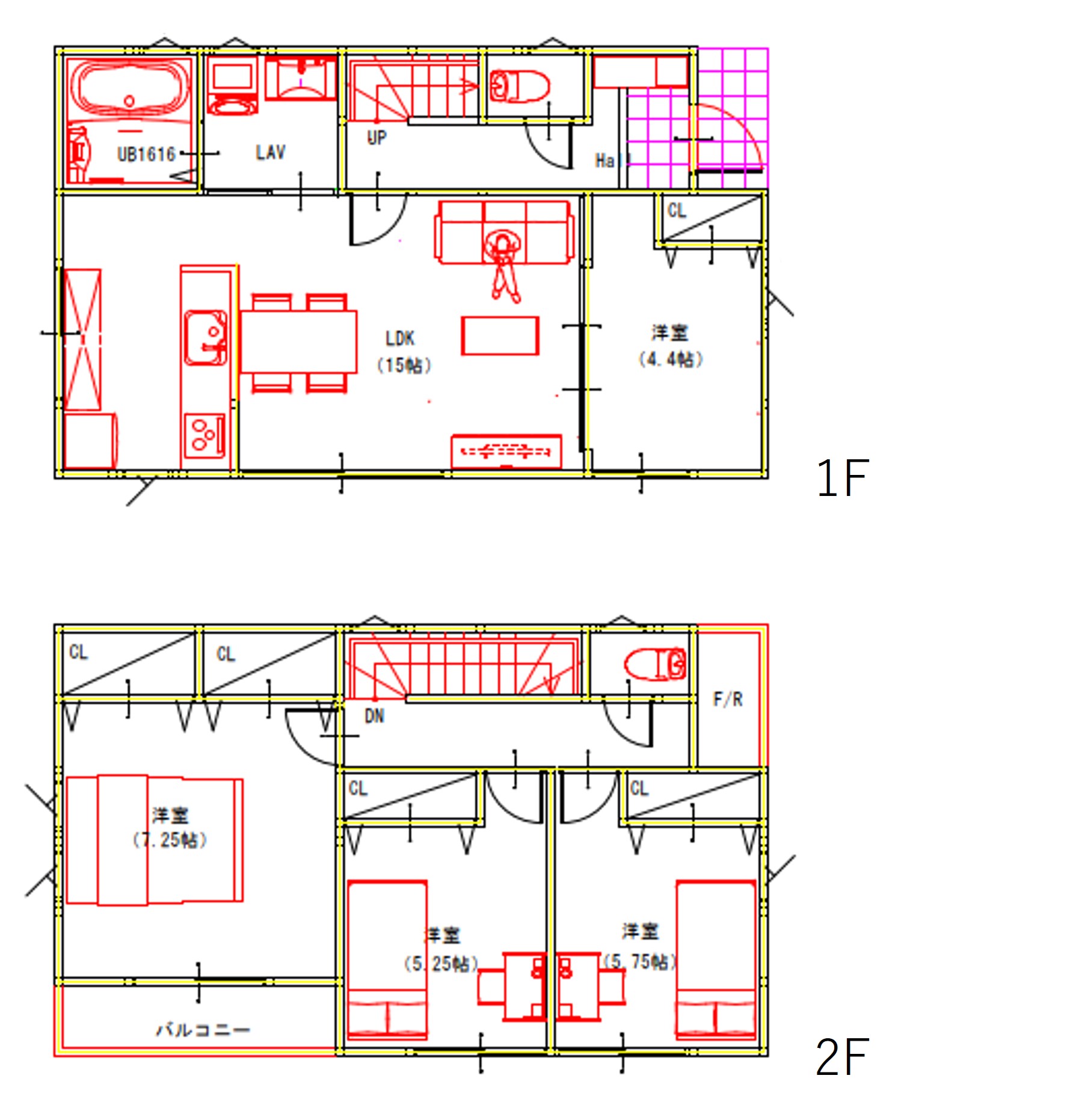 （建物プラン例）丁寧な打ち合わせにてヒアリングを行い、お客様のお好きな間取をプランニングいたします。