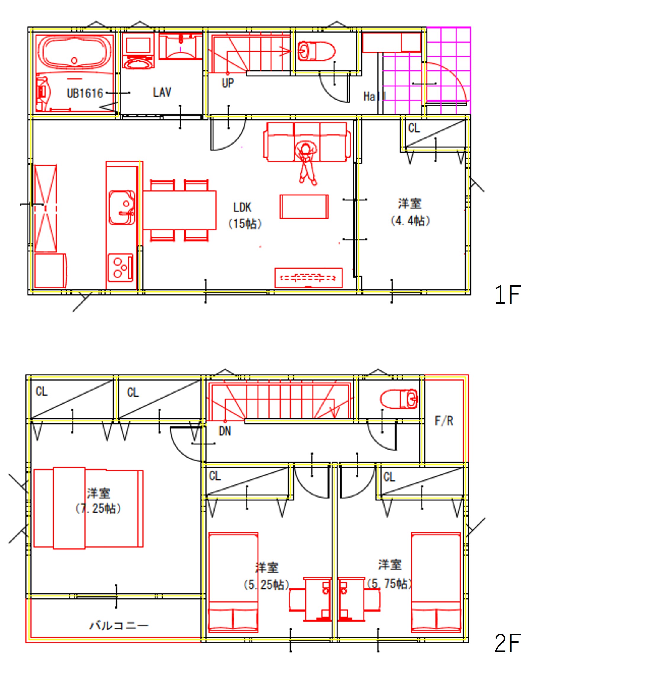 （建物プラン例）丁寧な打ち合わせにてヒアリングを行い、お客様のお好きな間取をプランニングいたします。